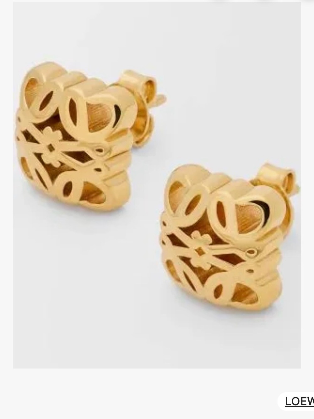 Loewe Gold Anagram Cutout Stud Earrings